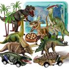 dino park play set including dinosaur figures, pull back cars & more Main Thumbnail