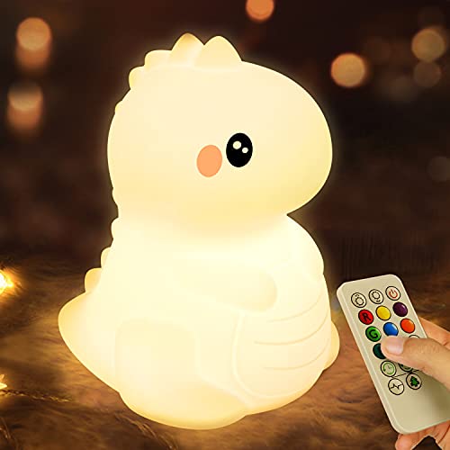  usb rechargeable dinosaur night light with touch sensor and remote control