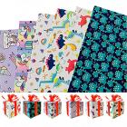 Unicorn and Dinsoaur Wrapping Paper for Birthdays - 3 Pieces Main Thumbnail