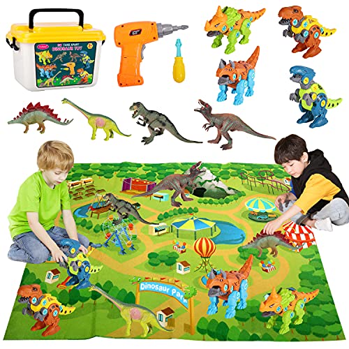 Take apart dinosaur toys with play mat and tools - Only Better