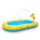 inflatable paddling pool with yellow dinosaur and squirting jets Main Thumbnail