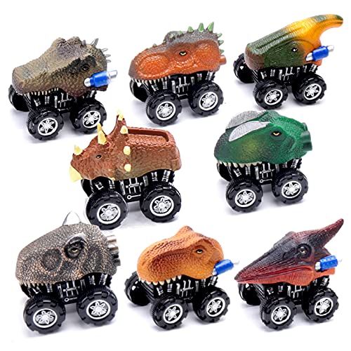 8 x dinosaur pull back toy cars