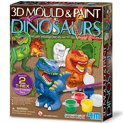  4m 404777 mould & paint-3d dinosaurs, mixed colours