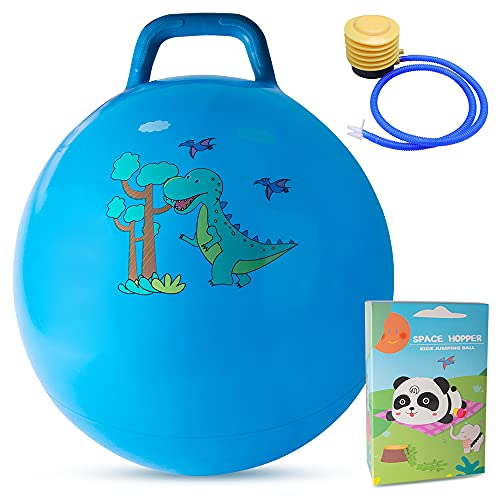 traditional space hopper with dinosaur imagery, pump included