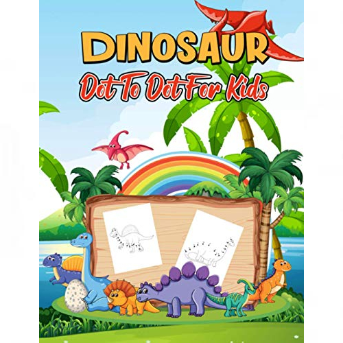 dinosaur dot to dot & coloring in for kids