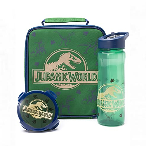 Jurassic World Lunch Bag with Bottle and Snack Pot