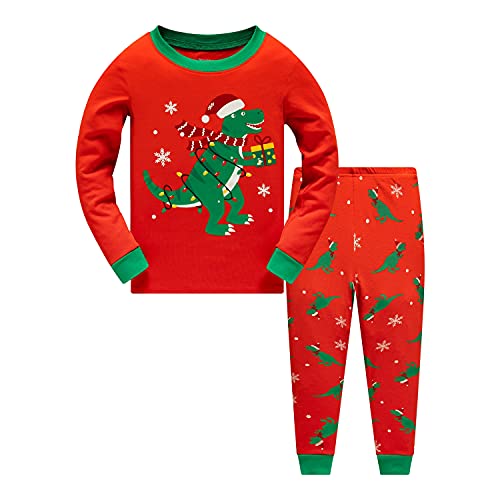 long sleeve christmas dinosaur pyjamas