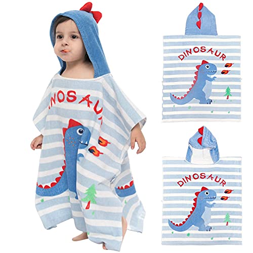 Hilmocho Kids Hooded Poncho Towel Soft Absorbent Cotton Children Toddler Hooded Beach Bath Swimming Towel for Boys and Girls