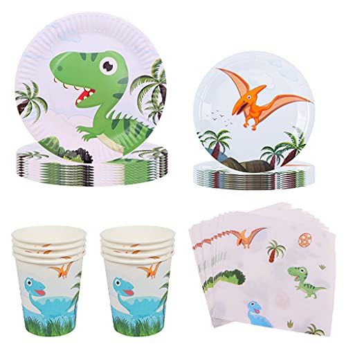  kids dinosaur party supplies for 20 guests