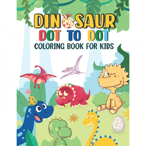 dinosaur dot to dot coloring book for kids
