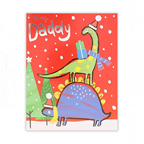 clintons: christmas dinosaurs daddy christmas card, multi-colour, 155 x 235, 1149047