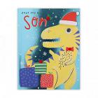 clintons: dino in santa hat son christmas card, multi-colour, 155 x 201, 1170787 Main Thumbnail