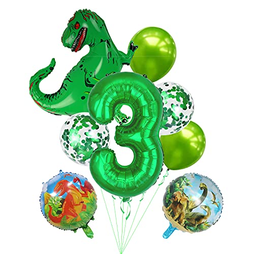 3rd birthday dinosaur balloons x 9