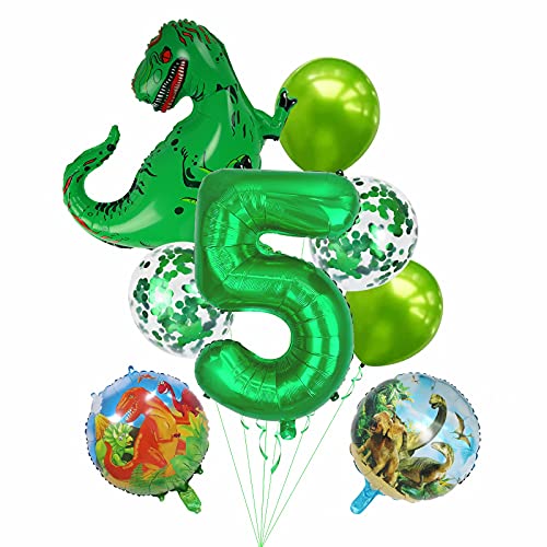 5th birthday dinosaur balloons x 9