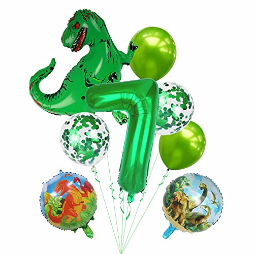 7th birthday dinosaur balloons x 9