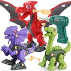 3 pack take apart dinosaur toys with electric drill - sanlebi Main Thumbnail