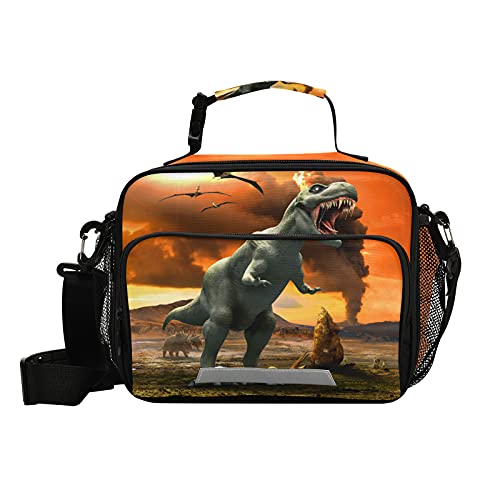  dinosaur and volcano lunch bag