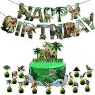 15pcs dinosaur cupcake toppers,1pcsdinosaur happy birthday banner,dino cake decorations for boy kids dinosaurtheme birthday party Main Thumbnail