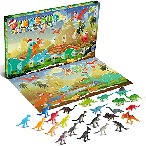 christmas advent calendar with dinosaurs