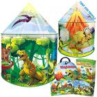 unglinga dinosaur kids play tent toys gifts for boys girls toddler 1 2 3 4 5 6+ years old outdoor indoor pop up tent instant playhouse with 2 puzzle house backyard birthday party Main Thumbnail