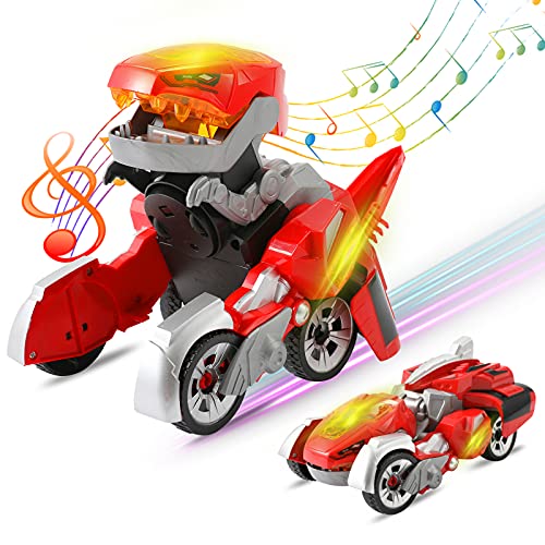 automatic transforming dinosaur toy car / robot with light & sound