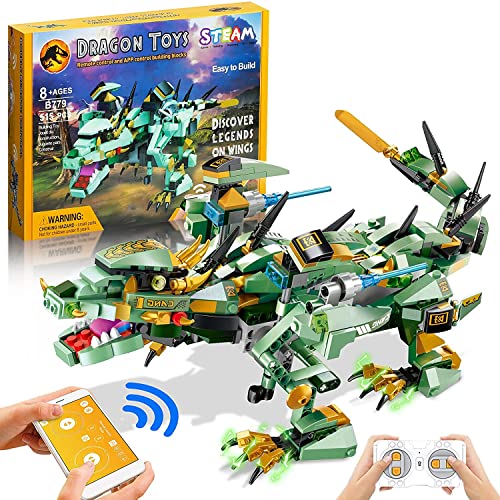 remote controled dinosaur stem building kit with app