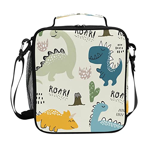 cute cartoon dinosaur lunch bag