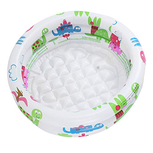 round inflatable paddling pool with cartoon dinosaurs