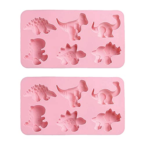  2 pcs 6 cavity dinosaur shaped soap mould silicone moulds diy decorating tools for cake soap candy chocolate cupcake jelly