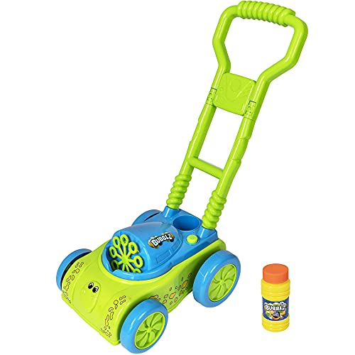 dinosaur bubble mower toy with bubble solution