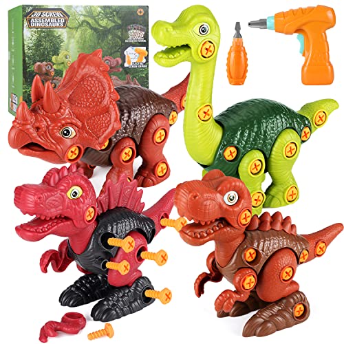 4 x take apart dinosaur toys with electric drill - Acelife