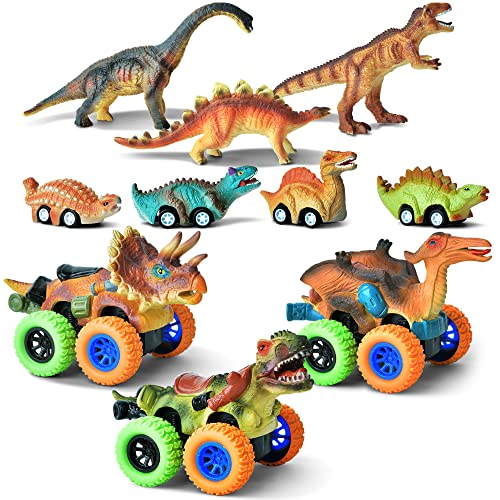 pull back dinosaur toy cars and dinosaur figures