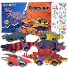6 x pull back toy dinosaur cars with stickers Main Thumbnail