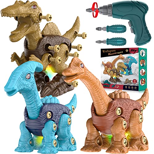 3 pack take apart dinosaur toys for kids and toddlers