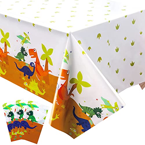 3 x watercolor dinosaur print tablecloths 137 x 274cm