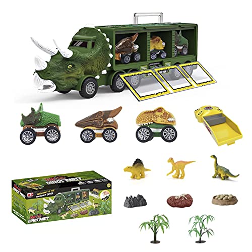 car transporter truck with dino cars, dinosaurs and scenery