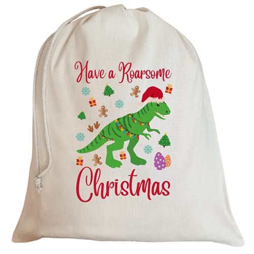 cute dinosaur drawstring christmas stocking / xmas santa sack