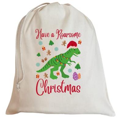 cute dinosaur drawstring christmas stocking / xmas santa sack