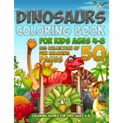dinosaur coloring book for children ages 4-8