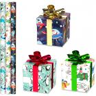 3 x 5m rolls of cute christmas dinosaurs and space wrapping paper Main Thumbnail