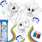 hapinest diy color and make your own kite kit for kids | easy to fly kites outdoor toys and activities for boys or girls ages 4 5 6 7 8 9 10 11 12 years old and up | 3 pack - dinosaur, dragon, alien Main Thumbnail
