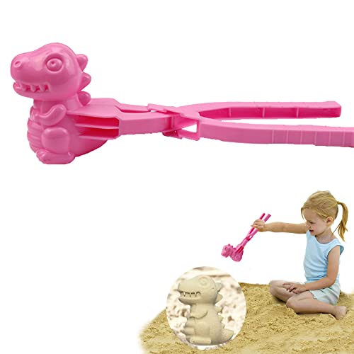  lomylm beach sand play toy, dinosaur shaping mould for kids outdoor beach sand play, fast shaping, gifts for kids boys girls (pink)