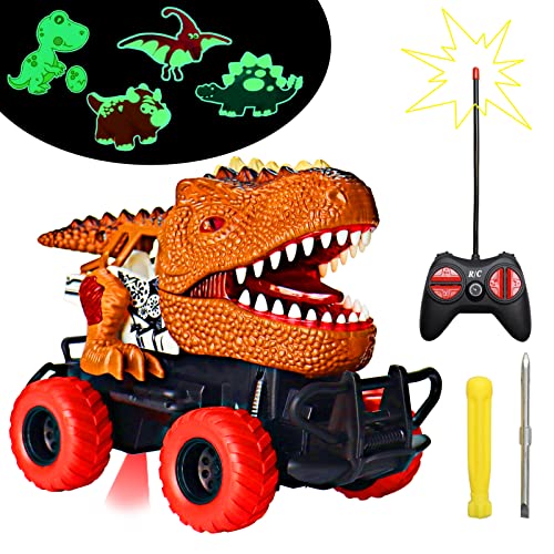 remote controlled t-rex monster truck with stickers
