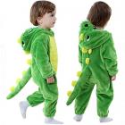 baby hooded dinosaur onesie romper, toddlers dragon dino fancy dress jumpsuit (green, 12-15 months) Main Thumbnail