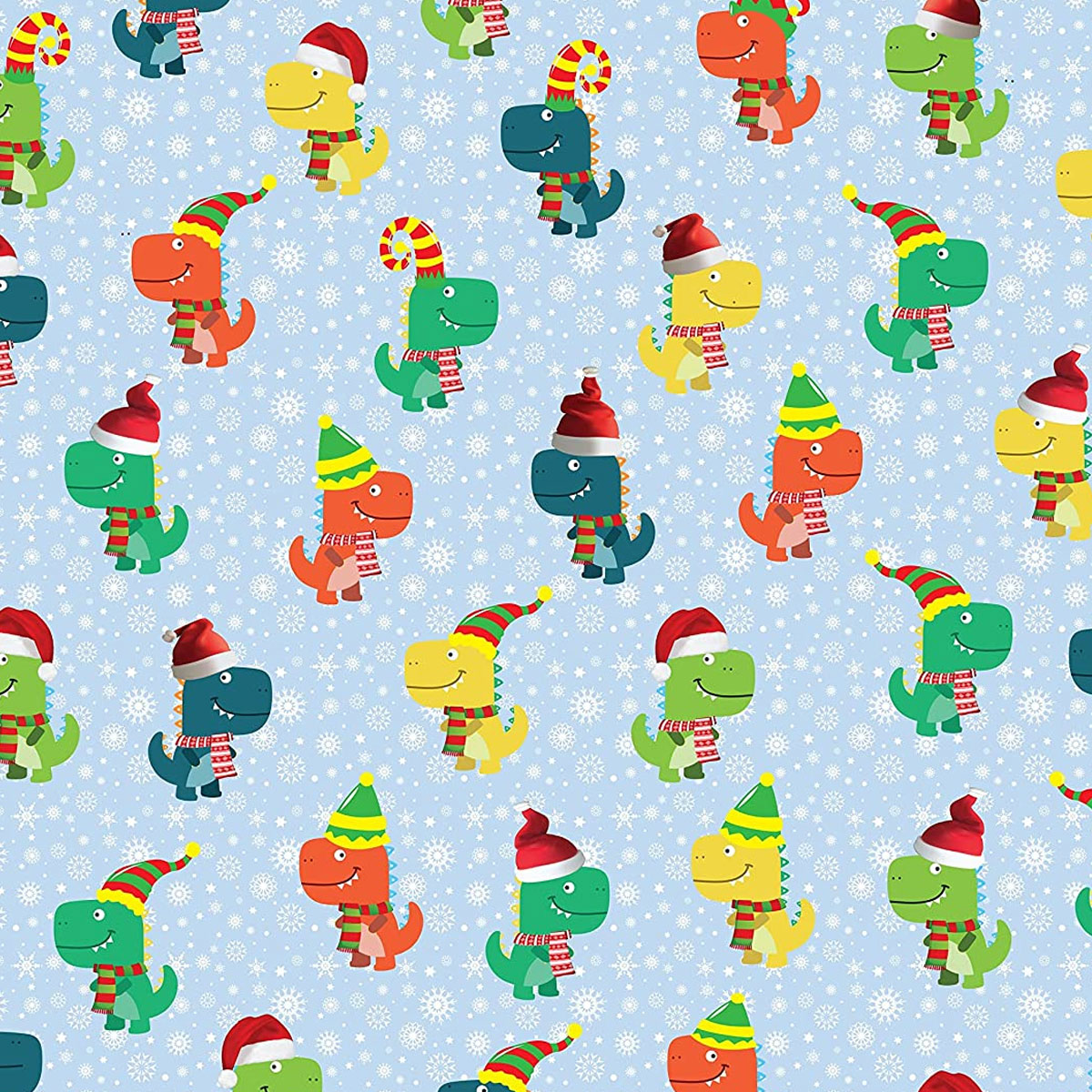 christmas winter dinosaurs wrapping paper x 2 sheets
