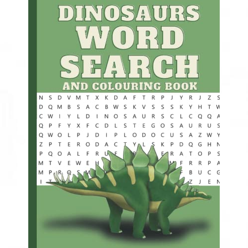 dinosaurs word search and colouring book for kids