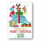 second ave son dinosaur childrens kids christmas xmas holiday festive greetings card Main Thumbnail