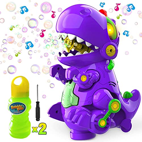 walking musical dinosaur bubble machine with 2 x bubble solution