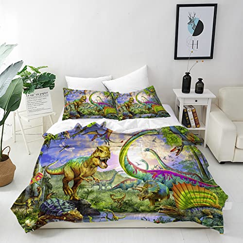 decorative 3 piece bedding set with dinosaur print