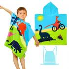 filowa hooded towel poncho for kids beach towel dinosaur bath towel swimming pool surfing towels microfibre soft absorbent wearable bathrobe with drawstring bag for childs boys 2-6 years Main Thumbnail